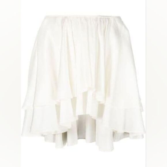 NWT Forte_forte Ruffle Front Mini Skirt Silk Blend - Picture 2 of 12